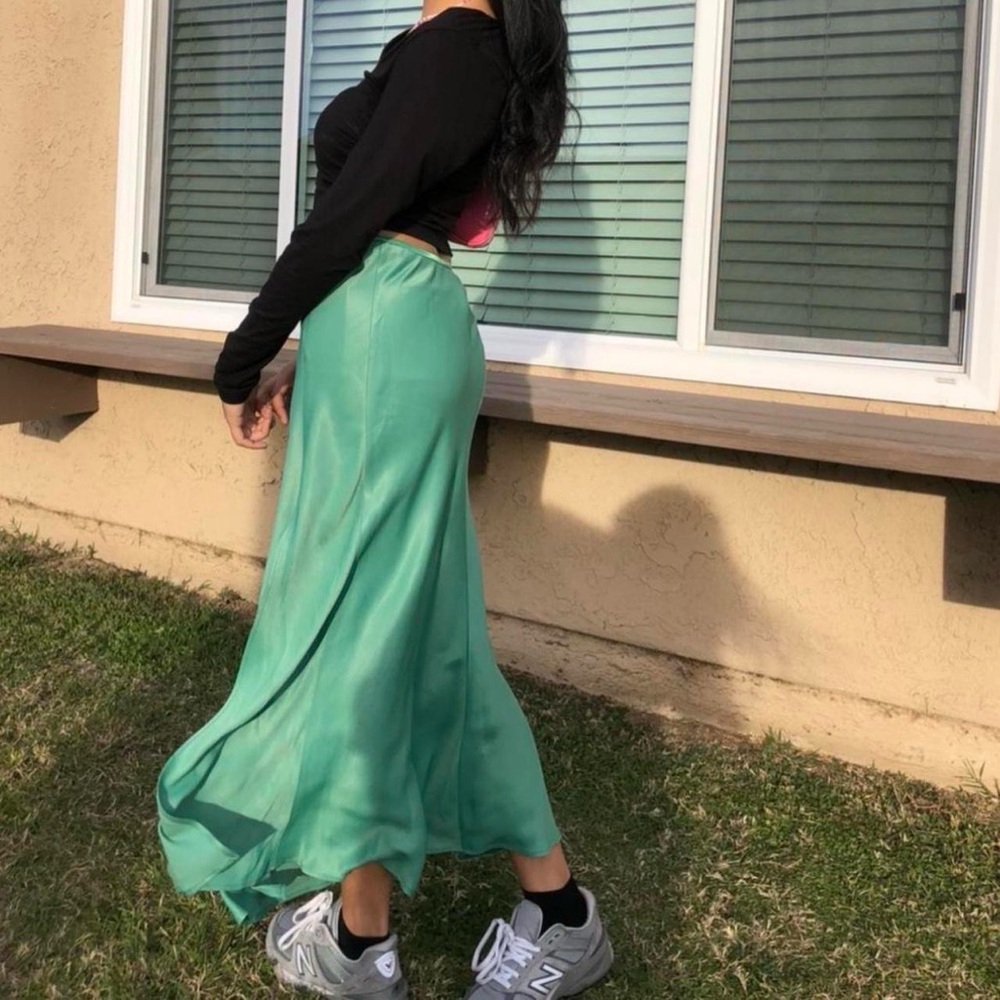 Zara silk maxi skirt